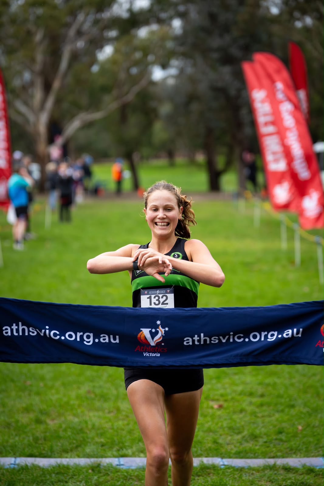 Sandy athletes racing cross country at Cruden Farm, XCR Round 4
