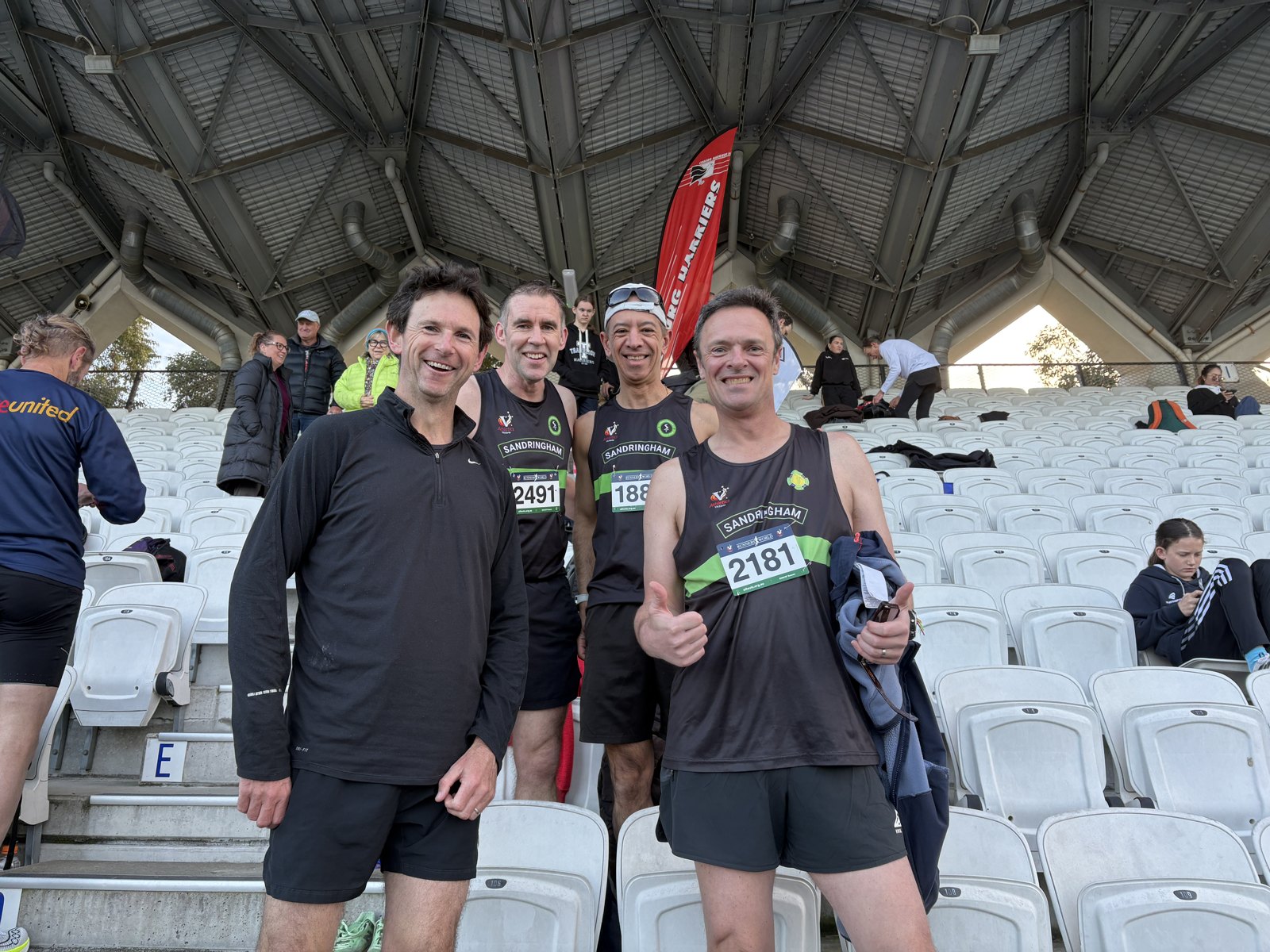 Matt Hodder, John McGuinness, Paul Azad and Jonathan Reeve after the Lakeside:10 at Albert Park, XCR Round 7